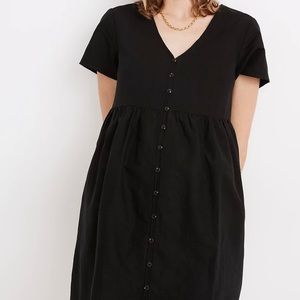 Madewell Alexandra Linen-blend Button Front Mini Dress Medium